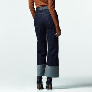 Zara folded up wide leg